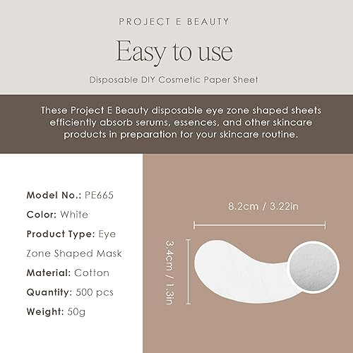 Miniatura 4 de Project E Beauty 500 mascarillas desechables no tejidas de papel para el cuidado de los ojos de algodón, para el cuidado de la piel y el salón de