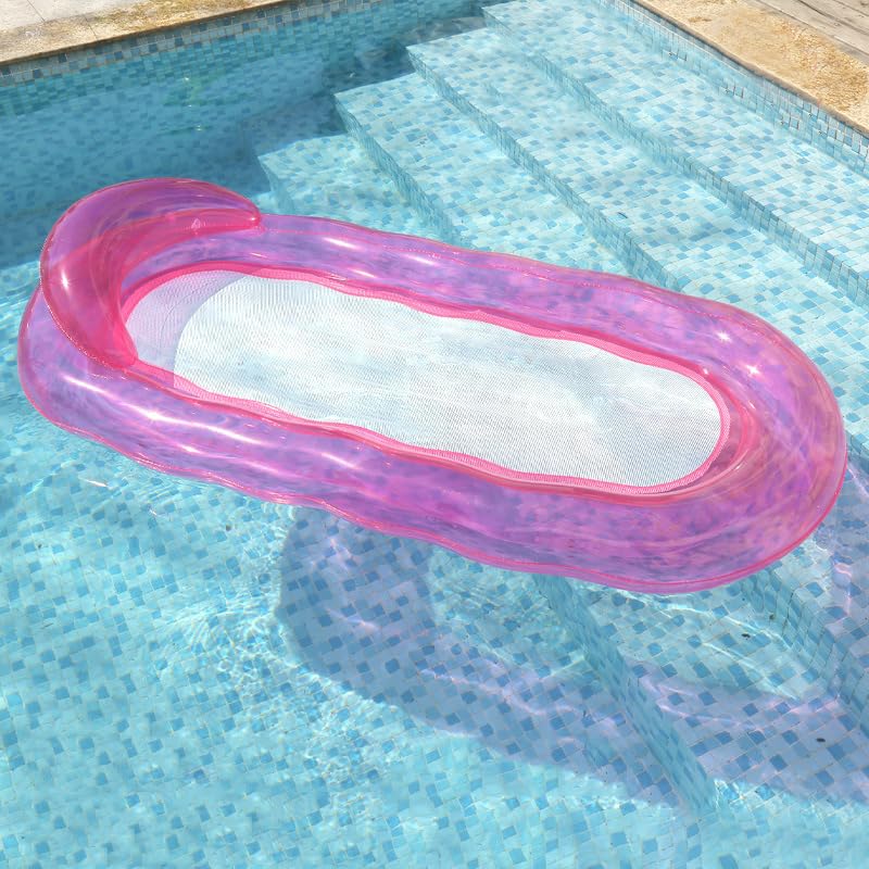 TAIZER Colchoneta Flotante para Piscina Flotadores Piscina Tumbona Flotante Hamaca Cama de Agua Flotador Malla Inflable Hinchable Hamaca Flotante para Adultos Pool Float Colchoneta Hinchable Piscina