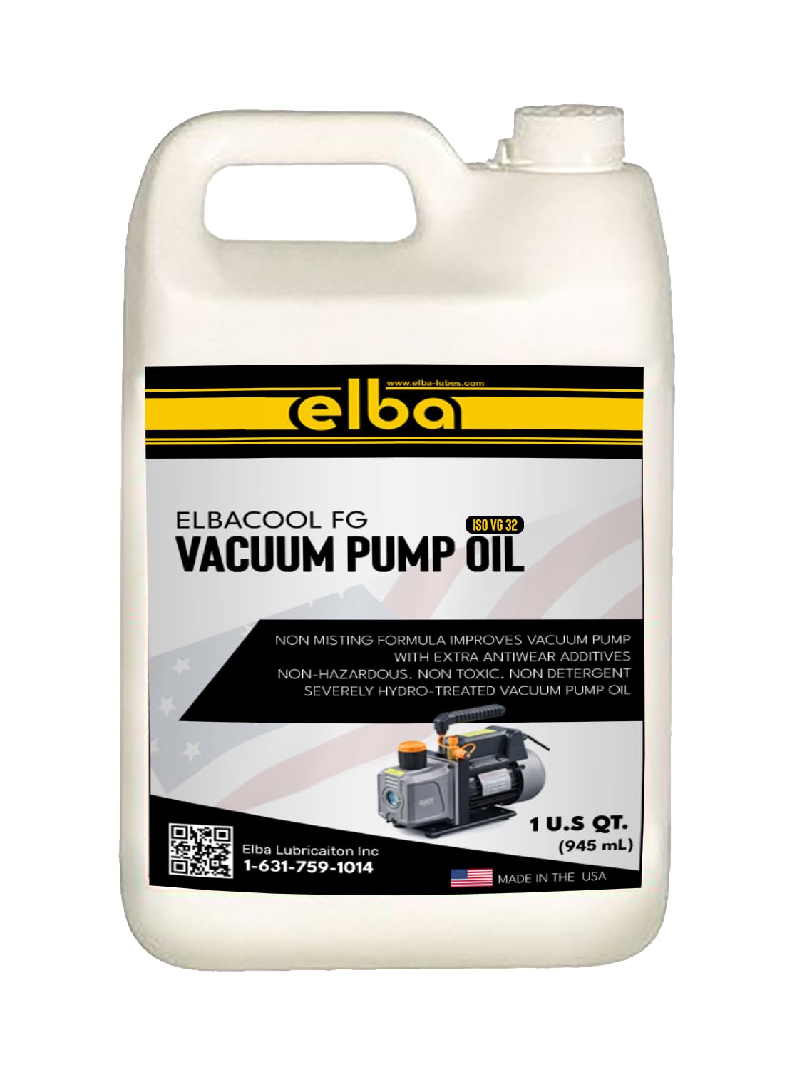 ELBACOOL Food Grade Vacuum Pump Oil, ISO VG 32, Synthetic