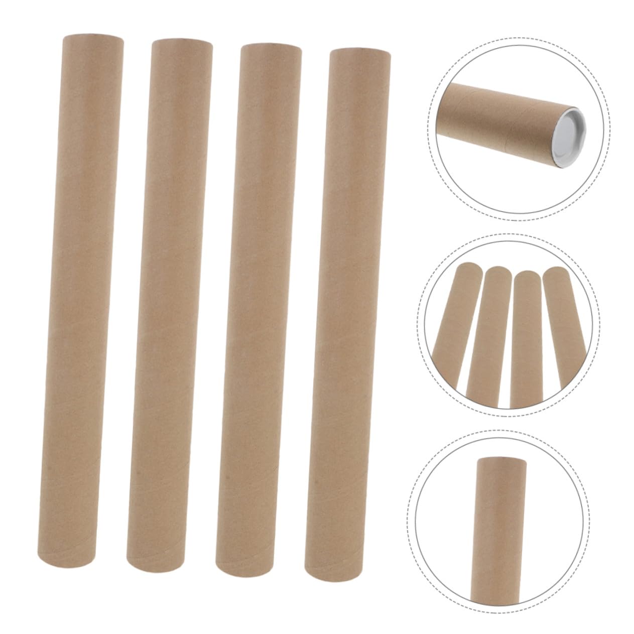 Gatuida 10pièces Tube de Carton Postal Réutilisable pour Affiches et Tube Carton pour Documents et Œuvres Art Cylindre Papier Kraft pour Rangement et Expédition