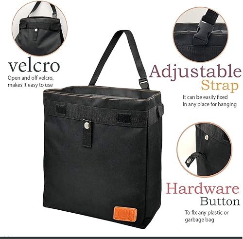 Miniatura 3 de Bolsa de basura para automóvil organizador extragrande impermeable y plegable se cuelga en el reposacabezas asiento trasero y puerta lateral