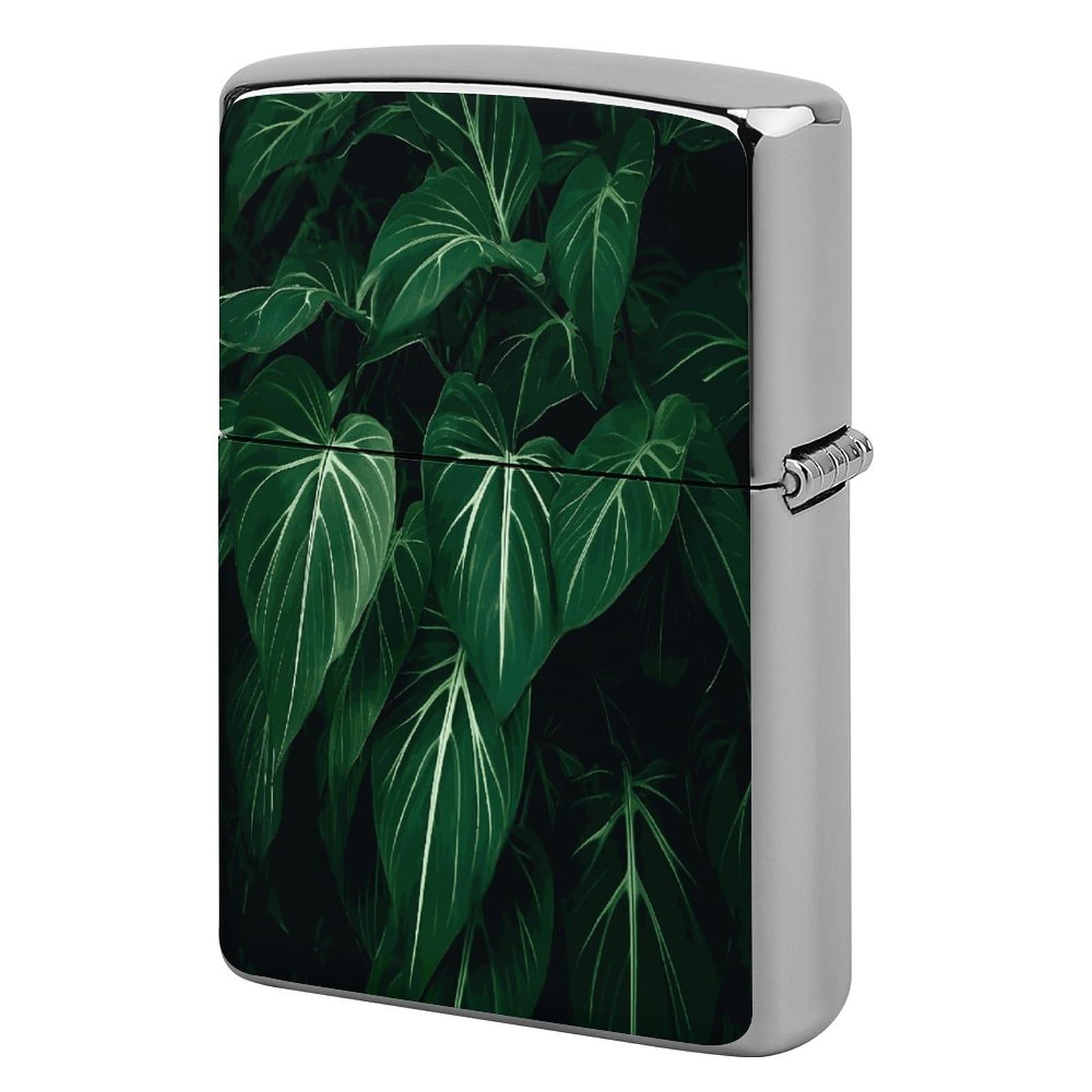 Fekiloot Style Green Long Leaves Lighter Case Cover Lighter Holder