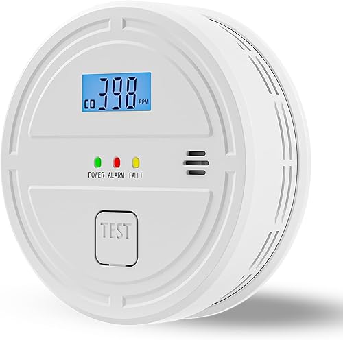Detector de humo y monóxido de carbono con batería, detector 2 en 1 de humo y monóxido de carbono, pantalla digital, alarma de humo para el hogar,