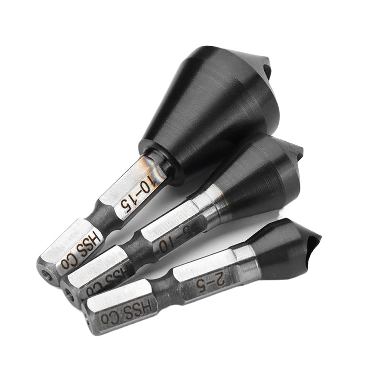 M35 Cobalt HRC89 Countersink Drill Bit 1/4" Hex Shank 90 Degree Deburring and Chamfering(10-15mm)