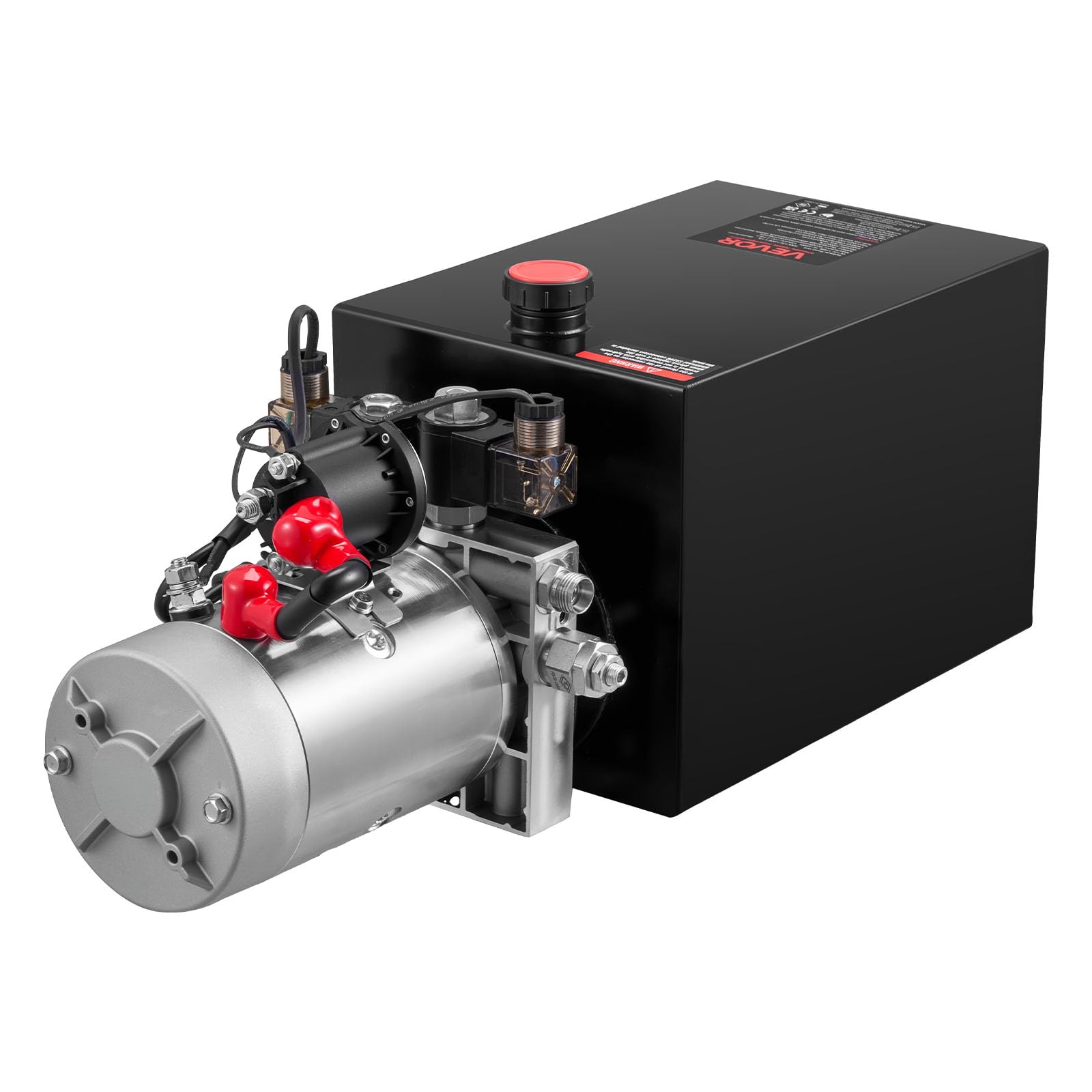 VEVOR Pompa Idraulica per Rimorchio Ribaltabile 1600 W 2600 giri/min Centralina Idraulica Azione Doppia per Sollevamento da Officina con Serbatoio d'Olio in Metallo Volume 2,1 mL/r per Piattaforma