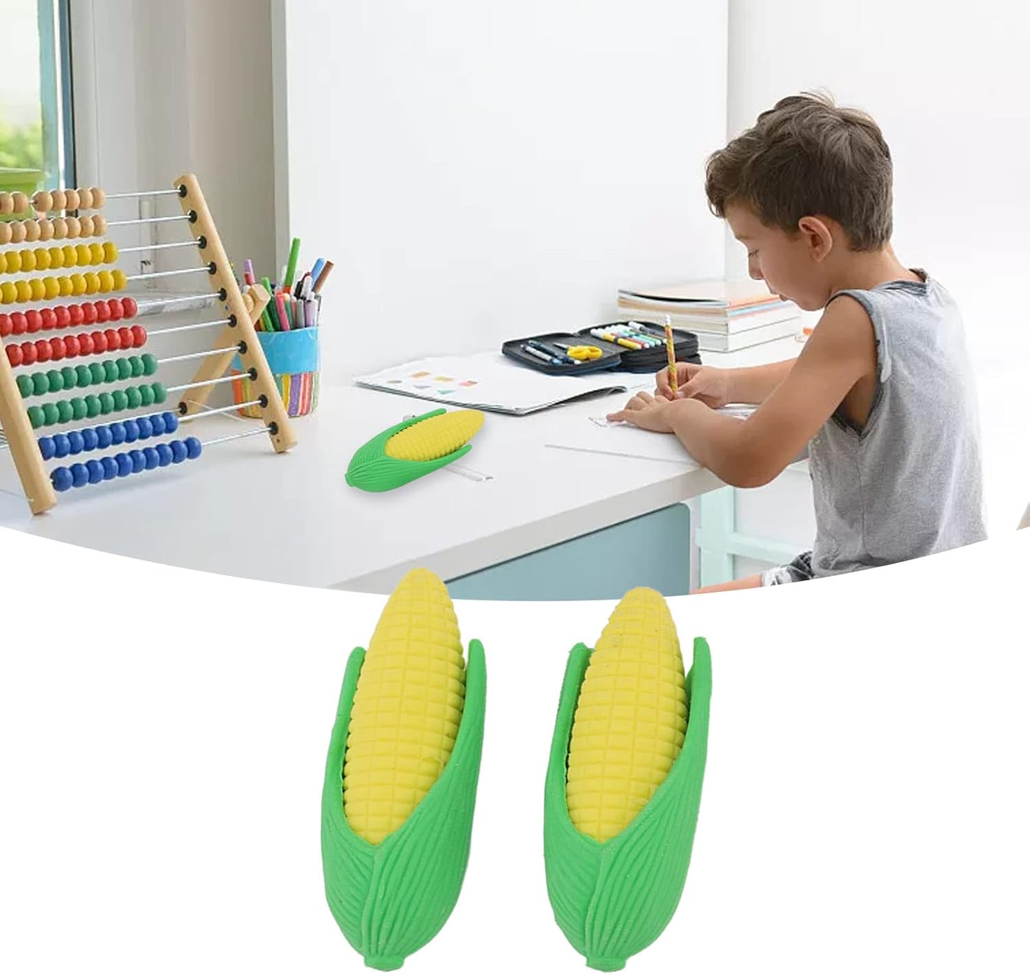 Mini Food Erasers,100Pcs Mini Corn Erasers Corn Pencil Erasers Funny Vegetable Shape Erasers for Party Favors Classroom Rewards Prizes carnival prizes