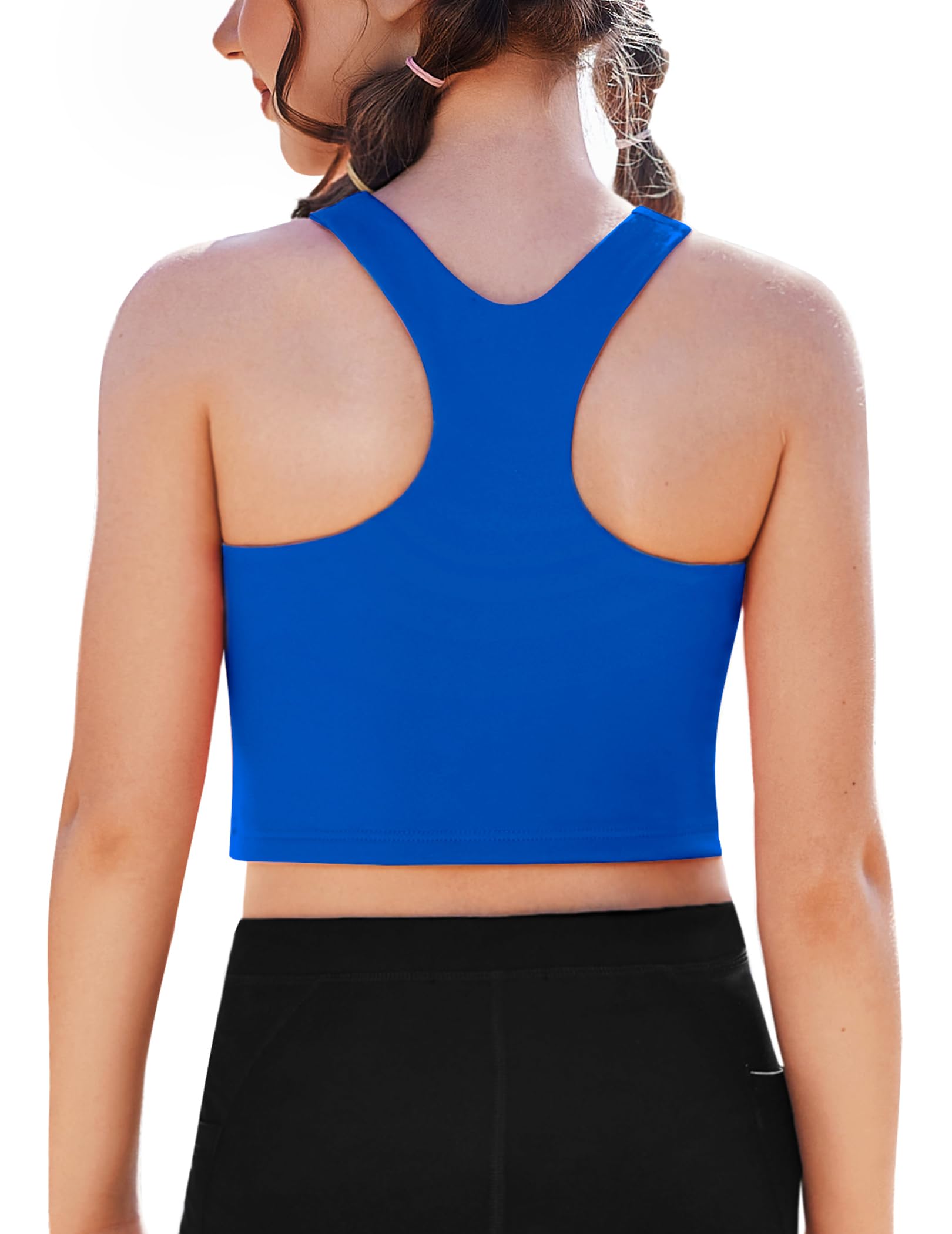 Zaclotre Girls Tank Tops Double Lined Racerback Crop Tops Athletic Shirts