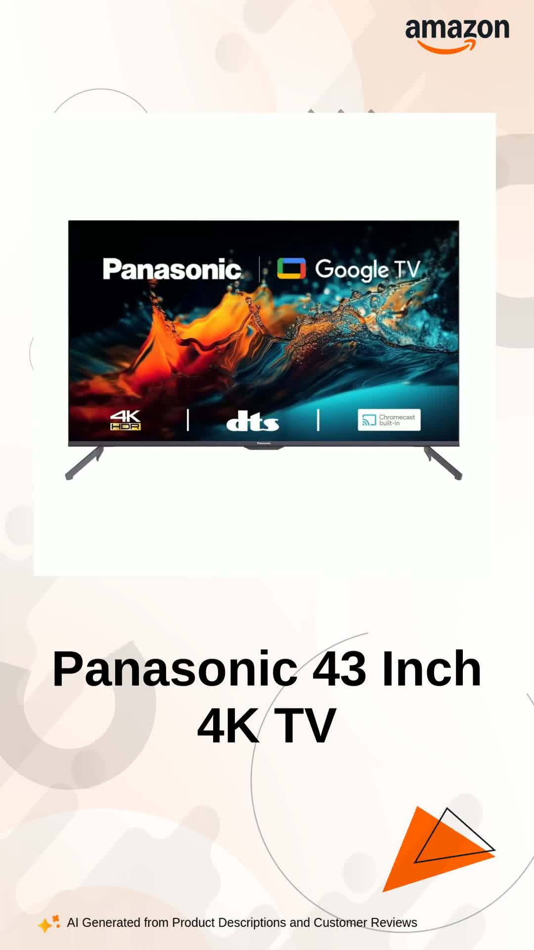 Panasonic 108cm (43 Inches) 4K Ultra HD Smart Google LED TV TH