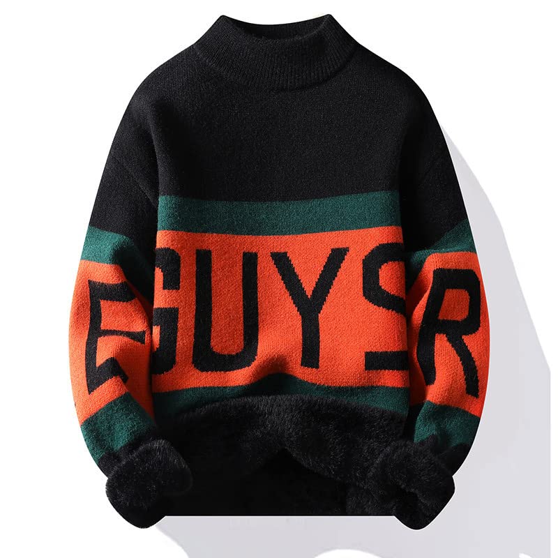 COOFANDY Herentrui voor de winter, met ritssluiting, 1/4-ritssluiting, zachte trui, klassieke coltrui, wintertrui, regular fit met opstaande kraag, Navy Blauw, S