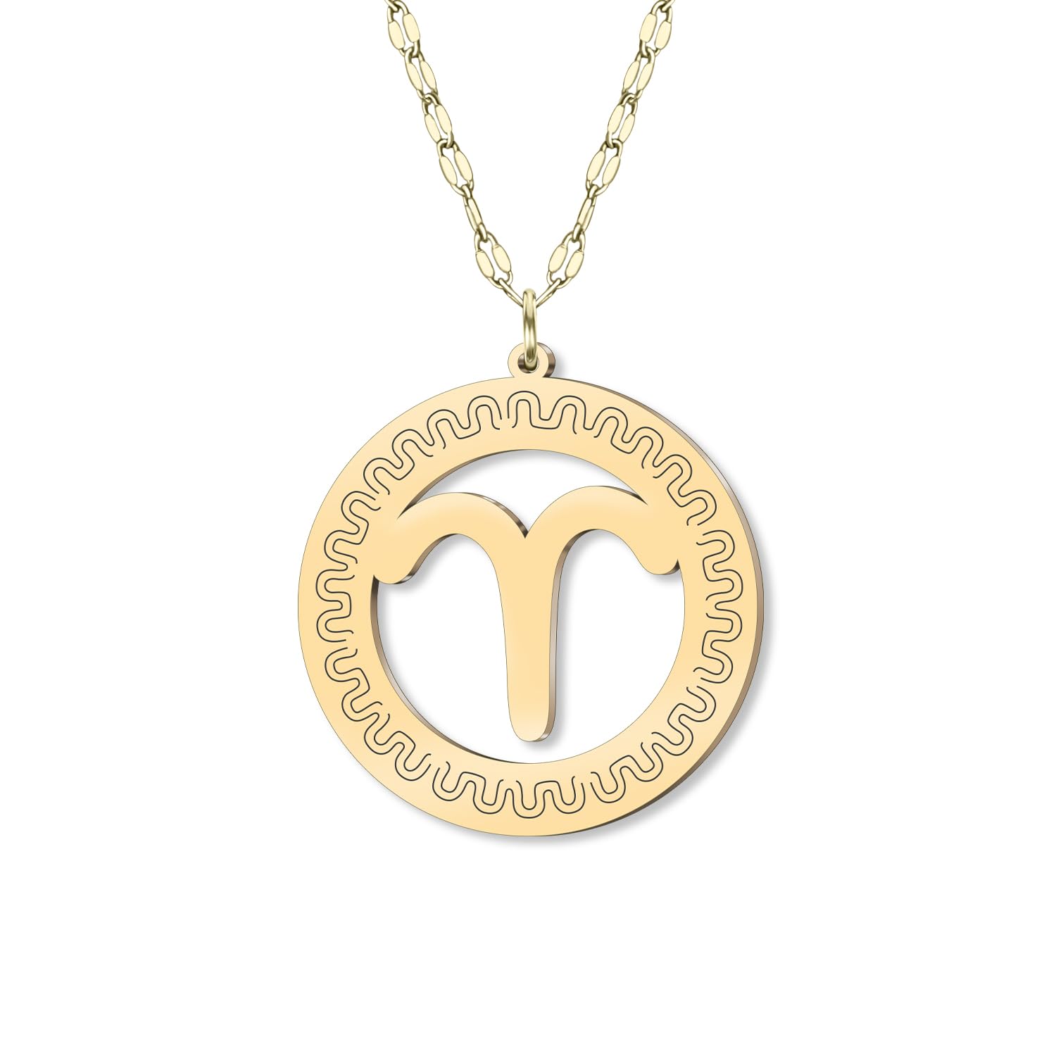 Stainless Steel 18k Gold Plated Dainty Zodiac Sign Charm Chain Pendant Necklace Birthday Gifts for Women Celestial Constellation Horoscope Astrology