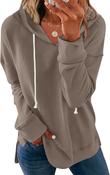 Syellowafter Women Casual Hoodie Long Sleeves Fashion Pullover Loose Fit Tunic Winter Tops Comfy Shirts
