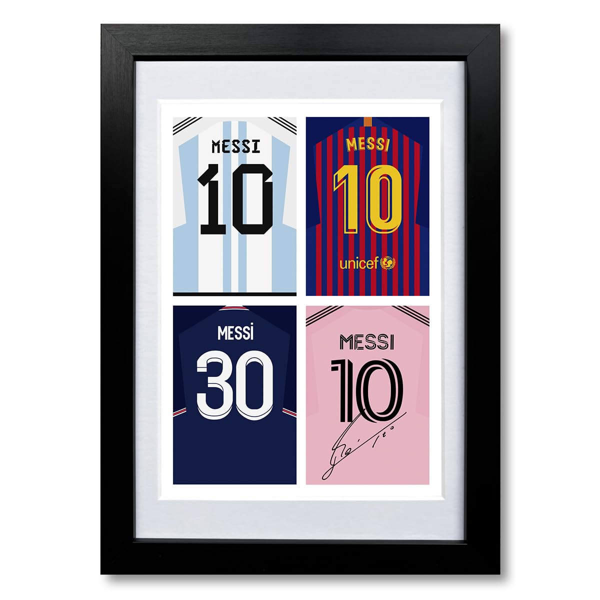 Mounted Gifts Trading A4 Framed & Mounted Lionel Messi Signed Photo Poster Print Argentina Inter Miami Barcelona Psg Autograph Framed Display Memorabilia Gift (A4 Framed & Mounted)