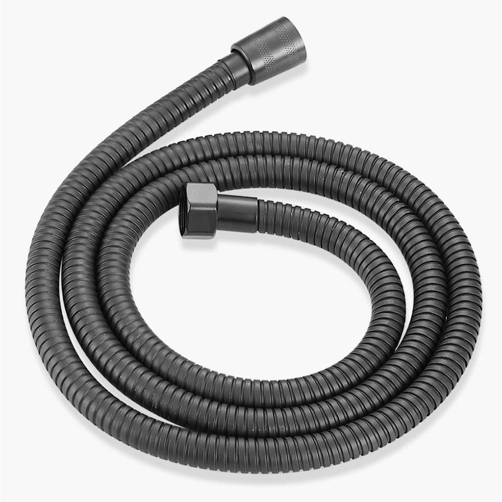 Tubo Flessibile Doccia Extra Lungo, Tubo Flessibile Doccia SUS 304 Lungo da 1 Pezzi, for Doccia da Bagno Tubo Flessibile Acqua Prolunga Tubo Idraulico Tirando Tubo Accessori da Bagno, Nero(200cm)
