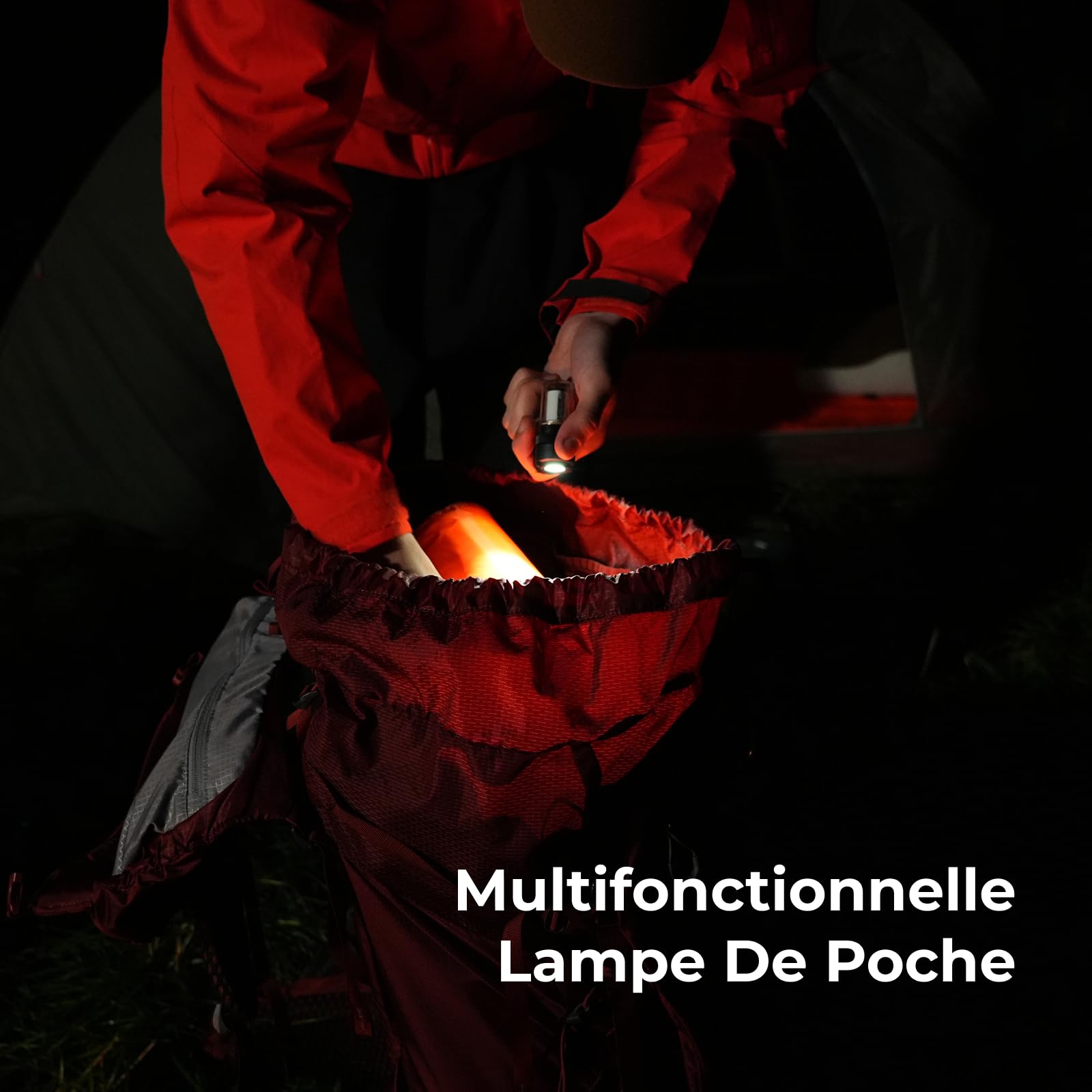 FLEXTAILGEAR Zero Lantern, Lanterne de Camping Portable Ultra-légère (56 g), Rechargeable (1100 mAh), Torche et Lampe de Camping 2 en 1, 4 Modes d'éclairage, 300LM, Accessoire de Camping d'urgence.