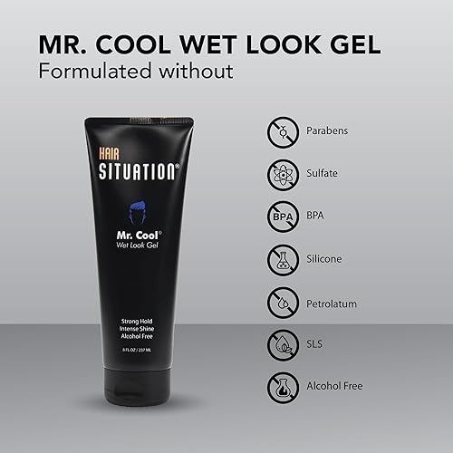 Miniatura 3 de Hair Situation Mr. Cool Wet Look Gel para el cabello, fijación fuerte, alto brillo y fórmula sin alcohol. Champú voluminizador Mr. Vibrant para