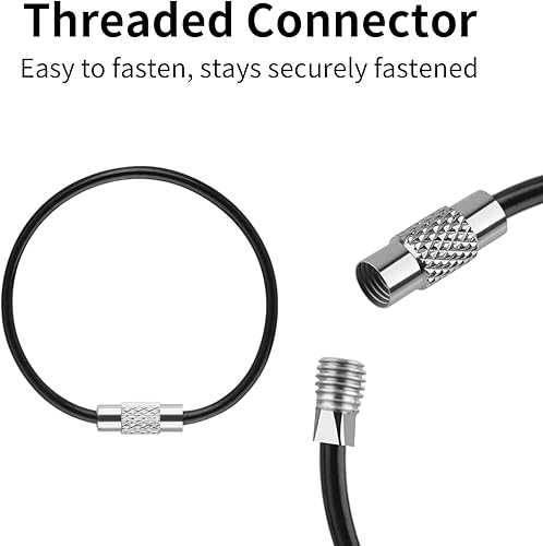 Miniatura 3 de Cuttte 14 llaveros 47 pulgadas de alambre de acero inoxidable para llaveros 0079in de alambre de acero inoxidable roscado resistente para equipaje