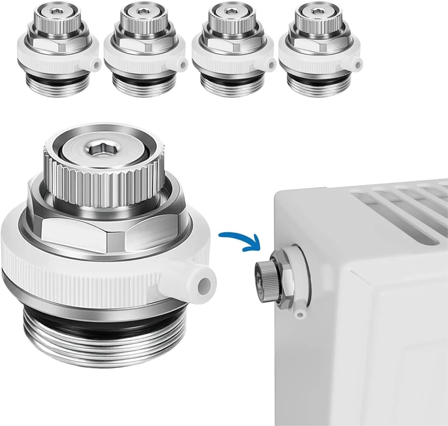 1/5pcs Radiator Exhaust Valve Copper Fully Automatic Heating Exhaust 1/2" Air Vent -Plug Valve Fully Automatic Air Vent(5PCS)