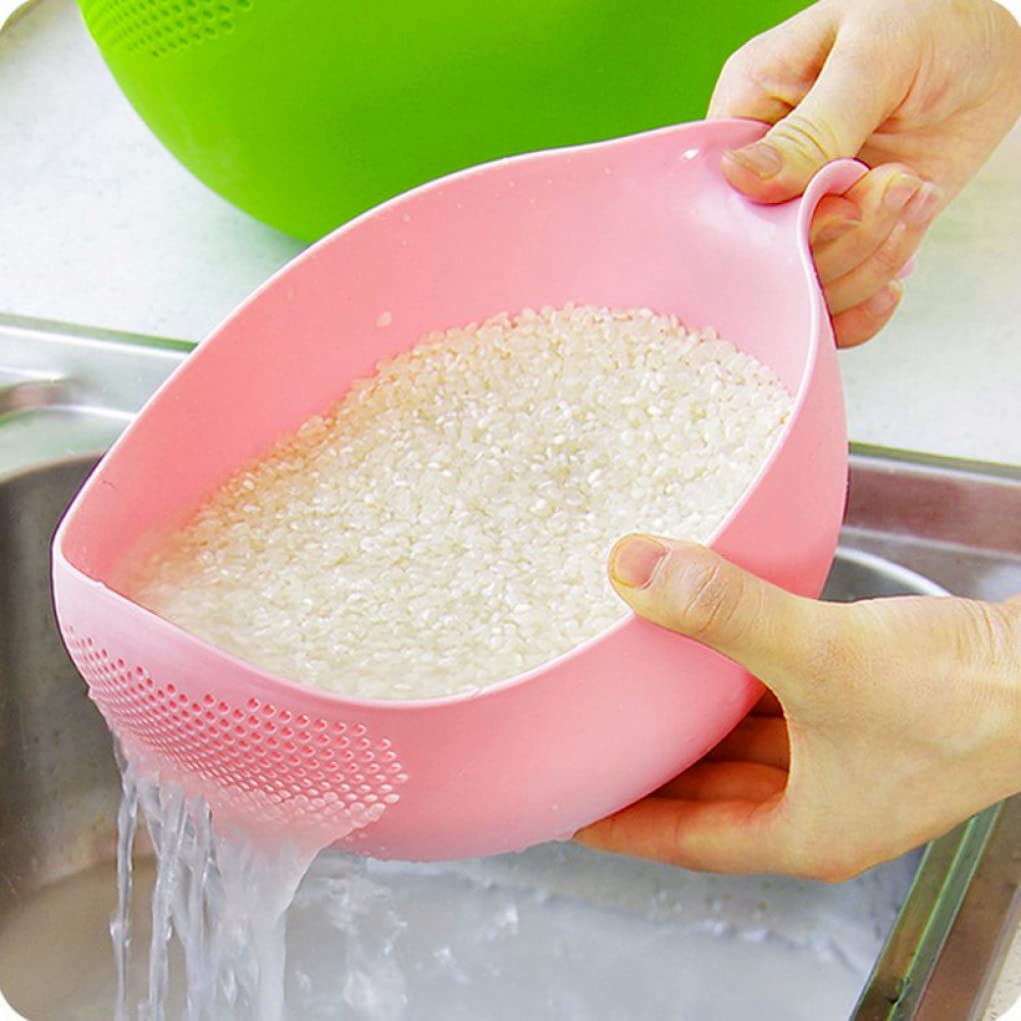 Xdyyjrasa Rice Strainer - Plastic Rice Washer Drain Basket, Multipurpose for Vegetable Fruit