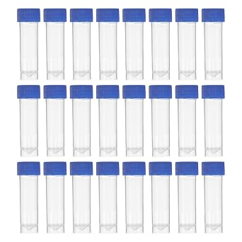 50 Pack 5ml PP Plastic Cryogenic Tubes with Screw Caps