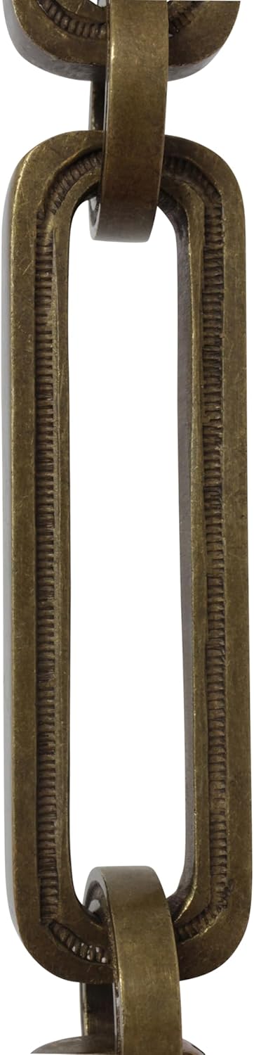 RCH Hardware CH-28-OBB-3 Decorative Oil Bronzed Black Solid Brass Chain for Hanging, Lighting-Rectangular Hinge with Rounded Edges (3 ft/1 Yard)
