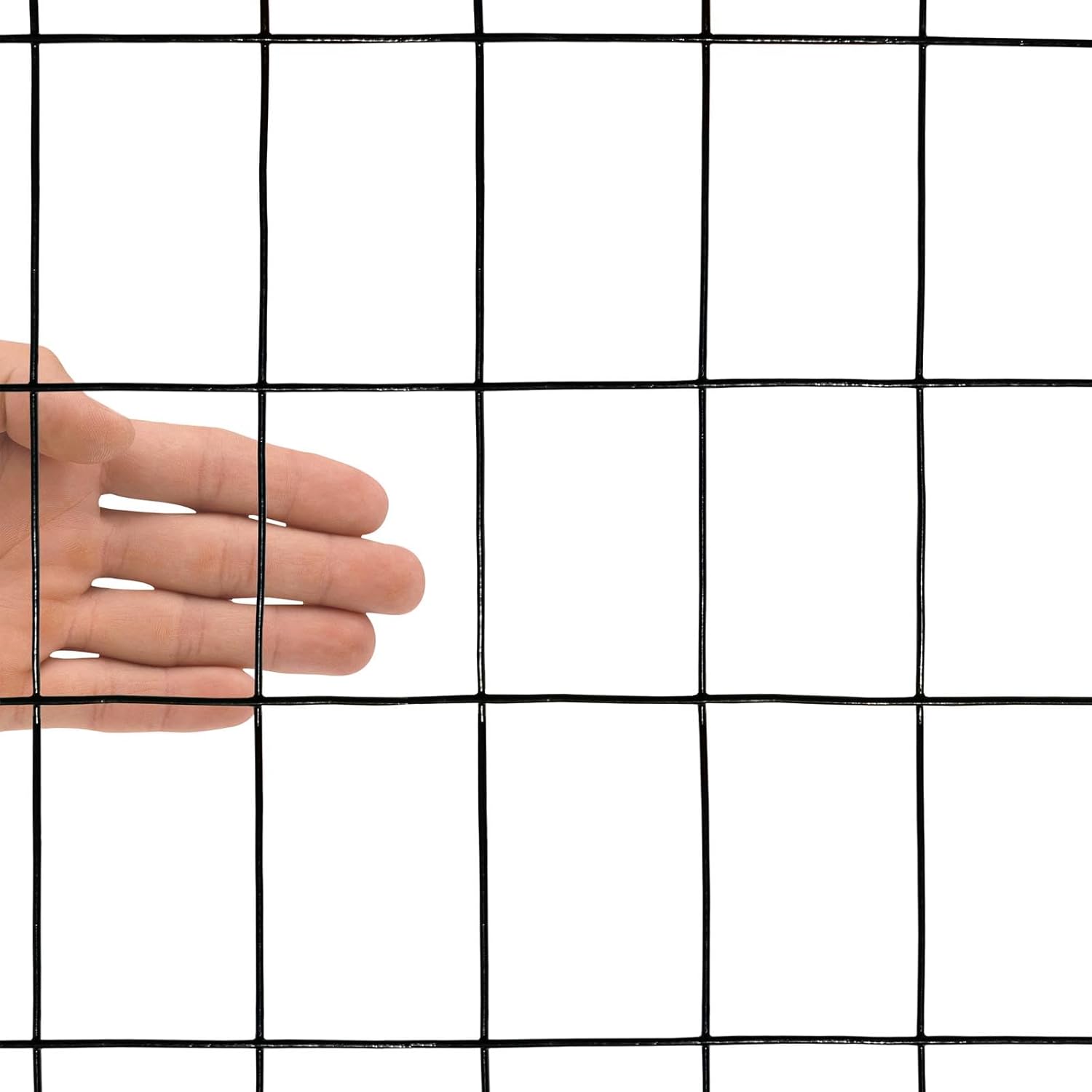 Black PVC Coated Welded Wire Mesh Garden Economy Fence 36 Inch x 50 Foot-3 Inch x 2 Inch 16GA