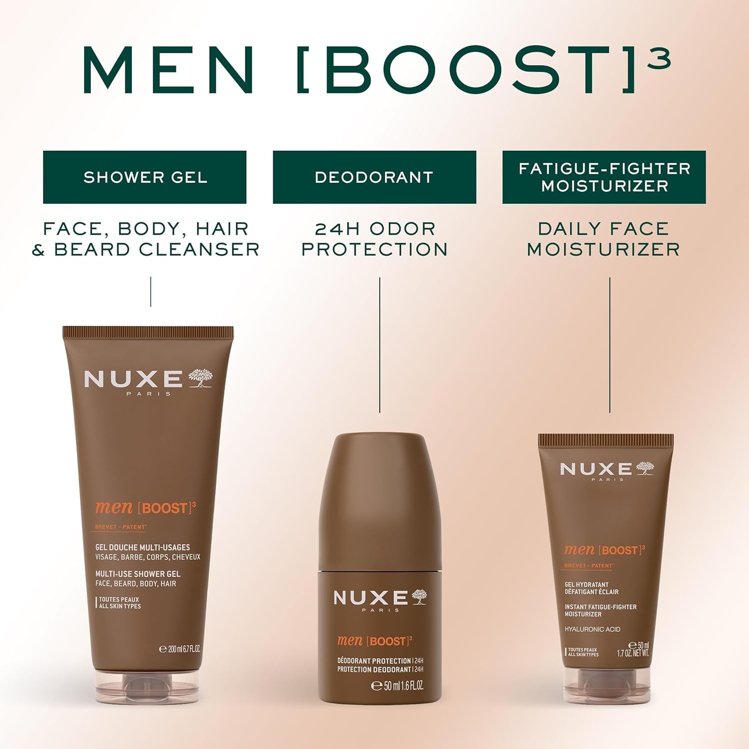 NUXE MEN [BOOST]3 TRIO MUST-HAVE SET