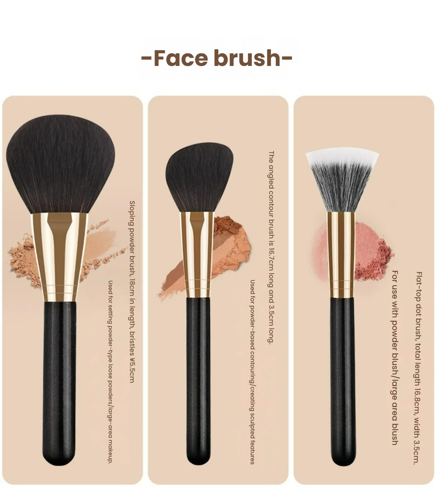 Make-up-Pinsel-Set, 13-teilig, hochwertige synthetische Schwarzgold-Pinsel für Gesicht und Augen, komplettes Set mit Aufbewahrungstasche für Foundation, Lidschatten, Kontur