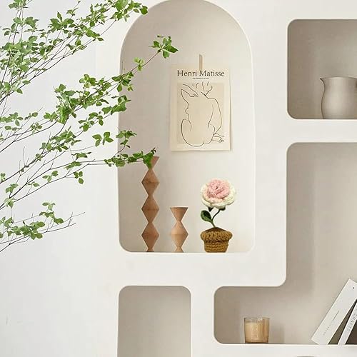 Miniatura 2 de JOONOR 3 piezas de mini tulipanes de ganchillo en maceta, flor de soplo de rosa falsa de punto para baño, hogar, cocina, mesa rústica, centro de