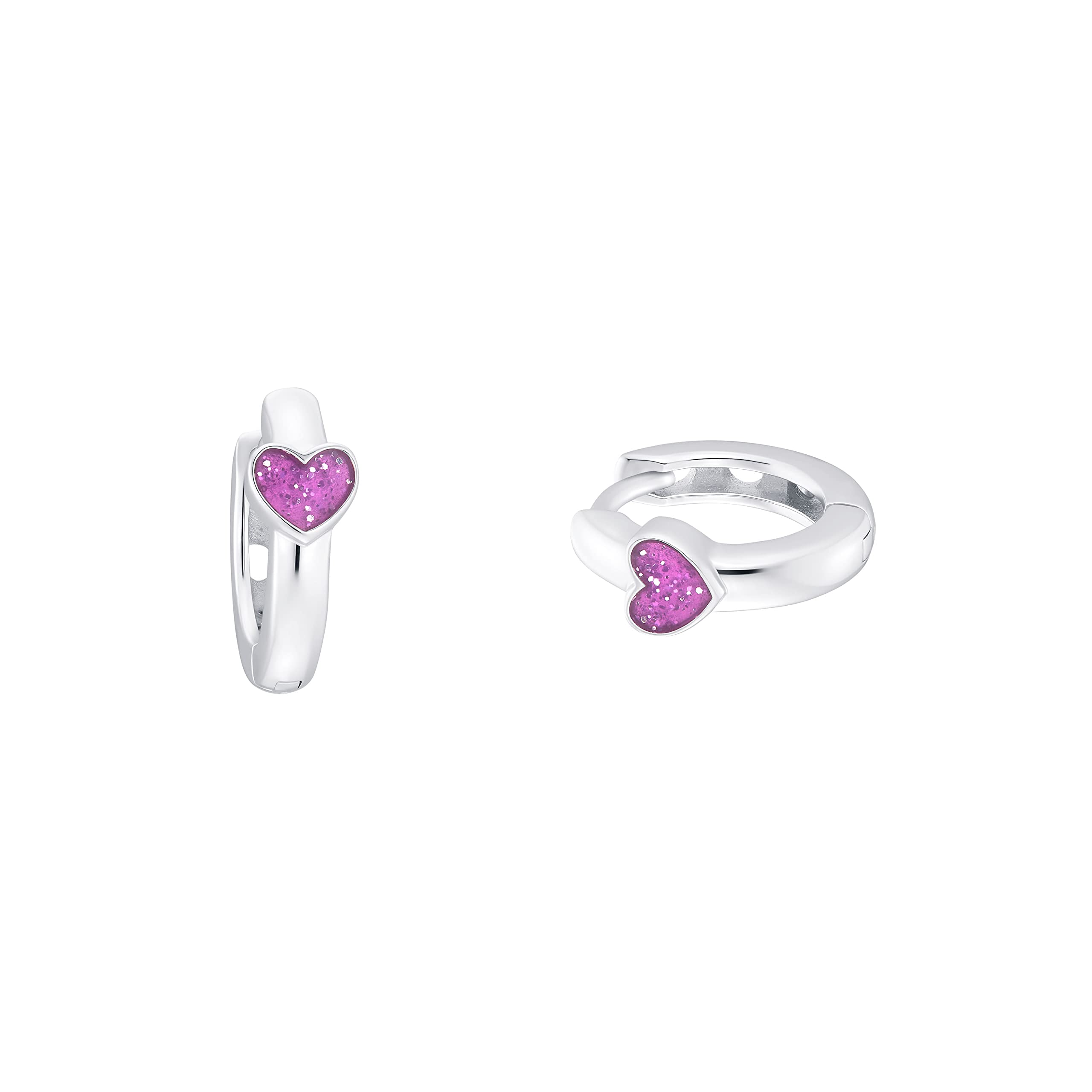 Prinzessin Lillifee Ohrringe 925 Sterling Silber Mädchen Kinder Ohrschmuck, Herz, Kommt in Schmuck Geschenk Box