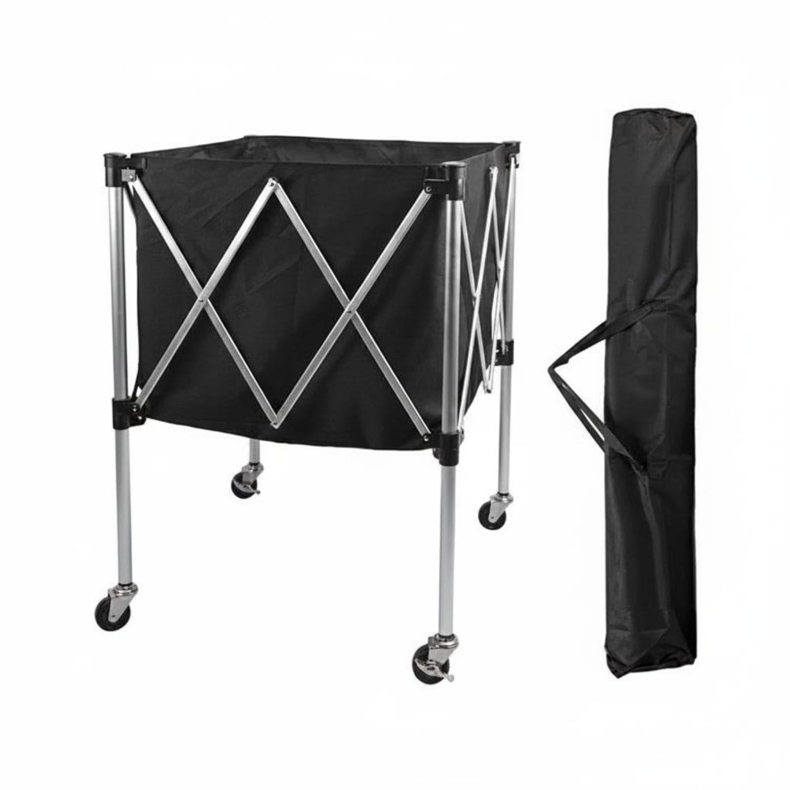 perfeclan Carro Deportivo Plegable Carro Portabalones Organizador Carro de Balones Carrito de Entrenamiento con Estructura Estable y Bolsa Amplia Adecuado para