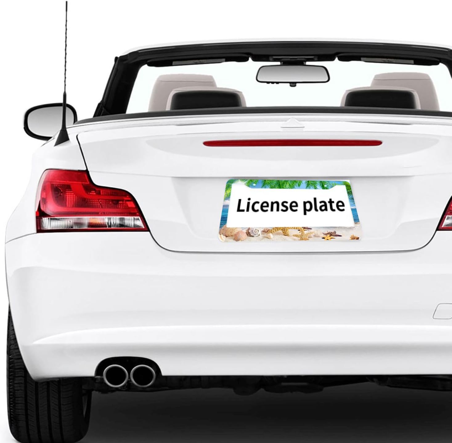 Sea Beach Starfish Shells Aluminum Car License Plate Frame Auto Tag Holder with Accessories US Vehicles Standard 2 Holes (C213) image 4