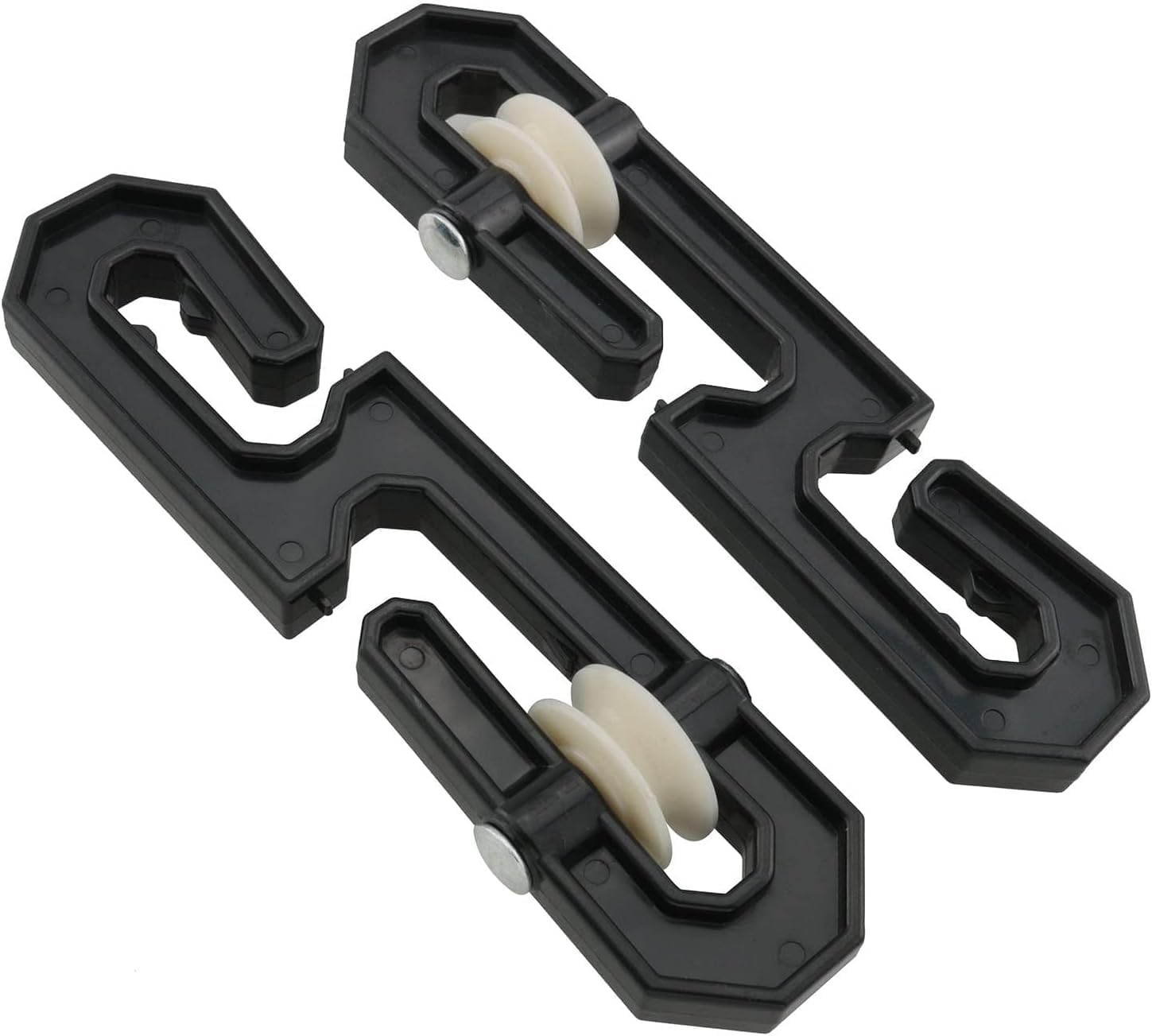AACGIN 2 Pack Clothesline Tightener Plastic Clothesline Pulley Prevents Tangling and Twisting Clotheslines S-Shaped Clothes Line Tensioners for Long Clothesline and Heavy Duty - Black
