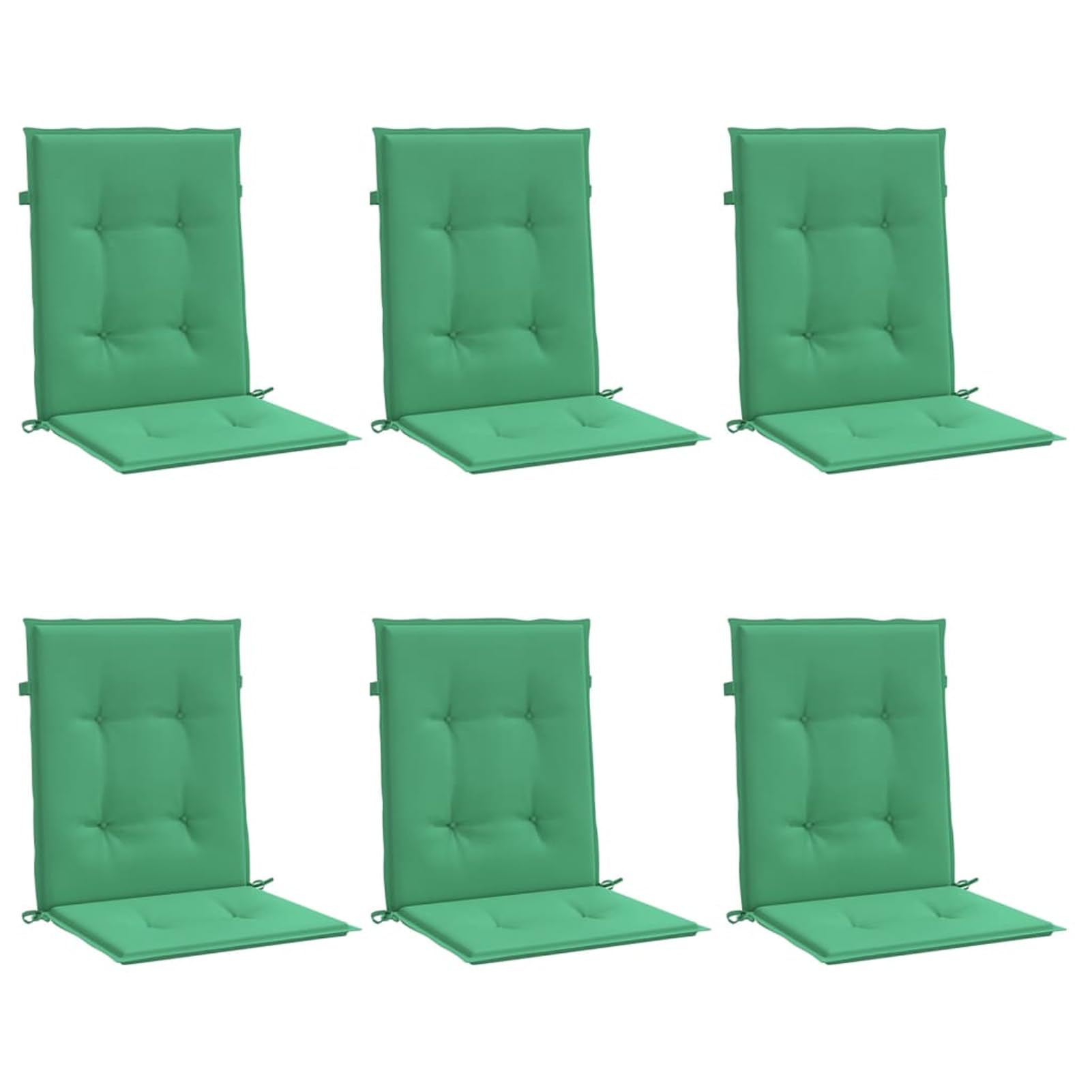 Cojín Silla jardín Respaldo bajo 6 uds Tela Oxford Verde, Cojines para Butacas De Jardin, Cojines Sillas Cocina, Cojines para Sillas De Terraza, Cojin Silla Exterior
