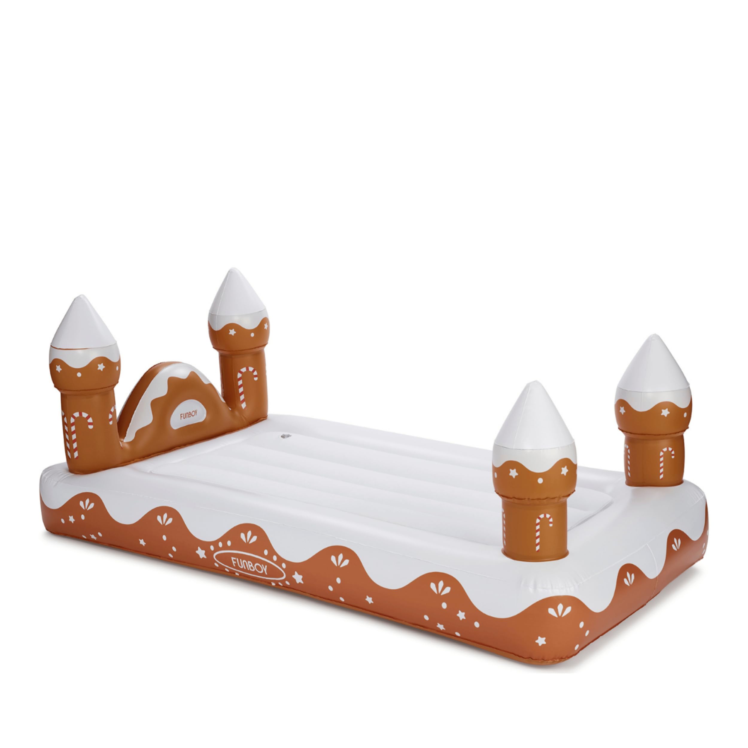 Kids Gingerbread House Holiday Sleepover Travel Bed & Air Mattress. Perfect for Sleepovers. Includes Carrying Storage Bag, Twin