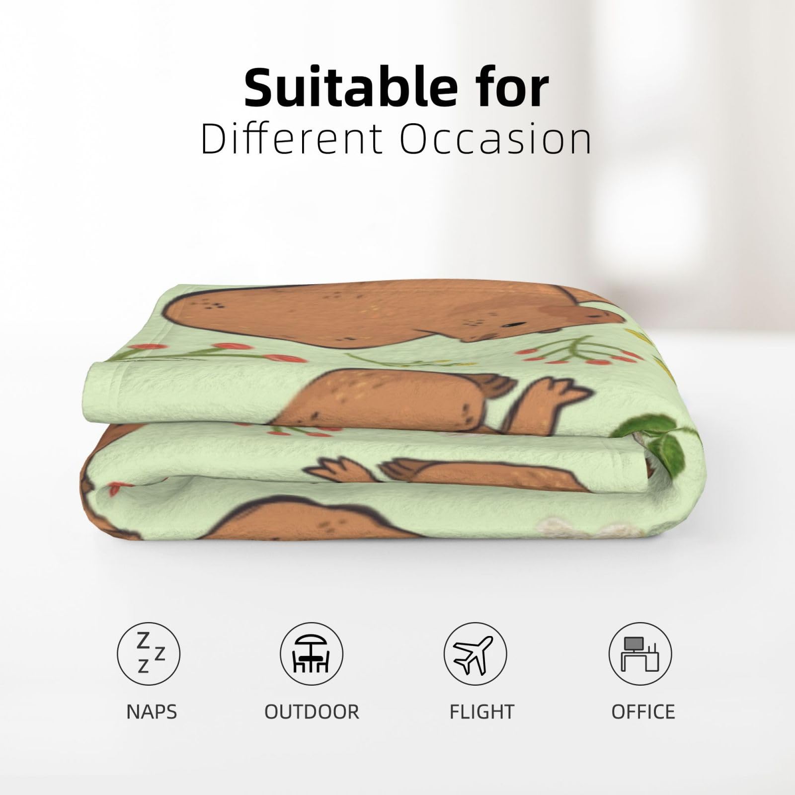 Capybara Decke 152x127 Cm - Weiche Überwurfdecke Für Capybara-Liebhaber Geschenk