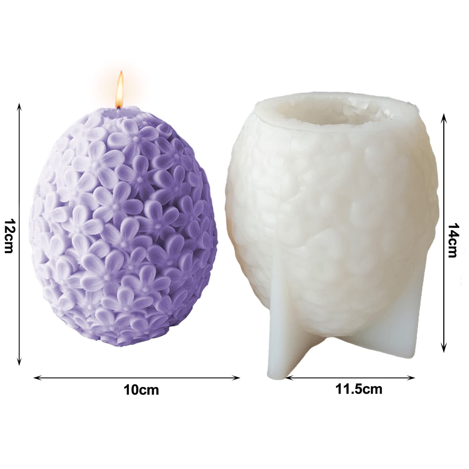 INF Stampo In Silicone Per Uova Di Pasqua - Stampo Per Uova Di Pasqua Stampo Per Decorazioni Candele E Sapone A Forma Di Coniglietto J 1109 7314280976256