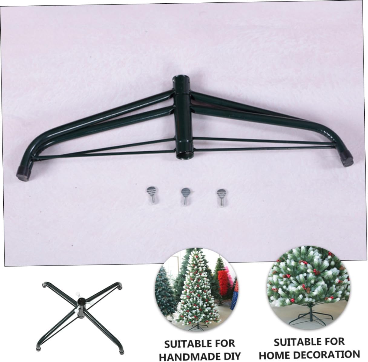 Cabilock Christmas Tree Stand 2pcs Metal Four-Legged Brackets 40cm and 35cm Xmas Tree Base for Home Holiday Decoration