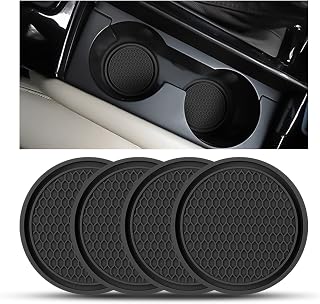Car Cup Holder Coaster, 4 Pack Non-Slip Auto Insert Cup Coasters, 2.75 Inch Silicone Waterproof Embedded Drink Mat Universal for Vehicle, Durable Car Accessories for Men and Women