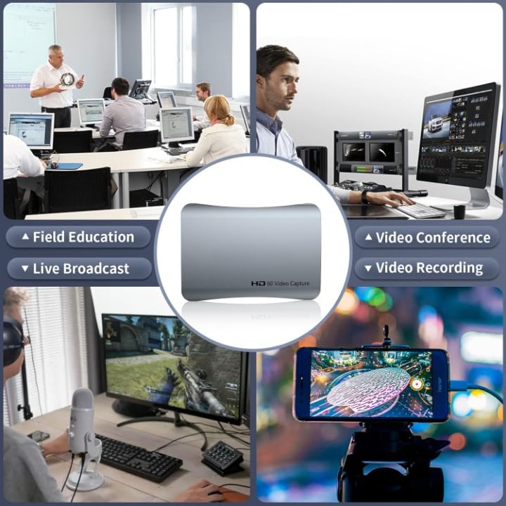 Image of MICROWARE Audio Video Capture Cards 1080p 60fps, 4k HDMI Capture Card Nintendo Switch, USB 3.0 Game Capture Card for Live Streaming Video Conferencing Teaching 3ds P4 P5 PC Xbox One Camera OBS