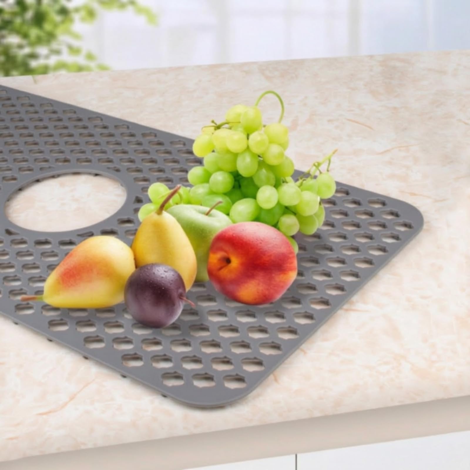 Tapis d’évier Carré Gran Taille, Gris