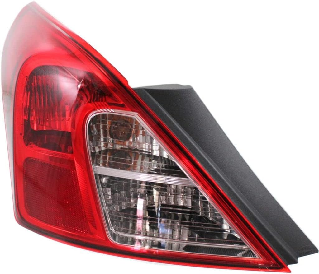 Tail Light Replacement For 2012 2013 2014 2015 2016 2017 2018 2019 Nissan Versa - Fits Driver Side of Rear Tail Lights - Outer Taillight Brake Light Includes Bulb, Lens, Housing
