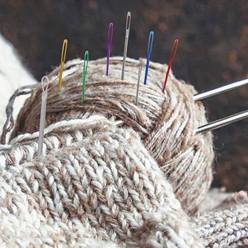 Miniatura 7 de DaKuan - Juego de marcadores de puntada, 19 agujas de hilo, accesorios de ganchillo, 120 marcadores de punto de ganchillo, para marcadores de