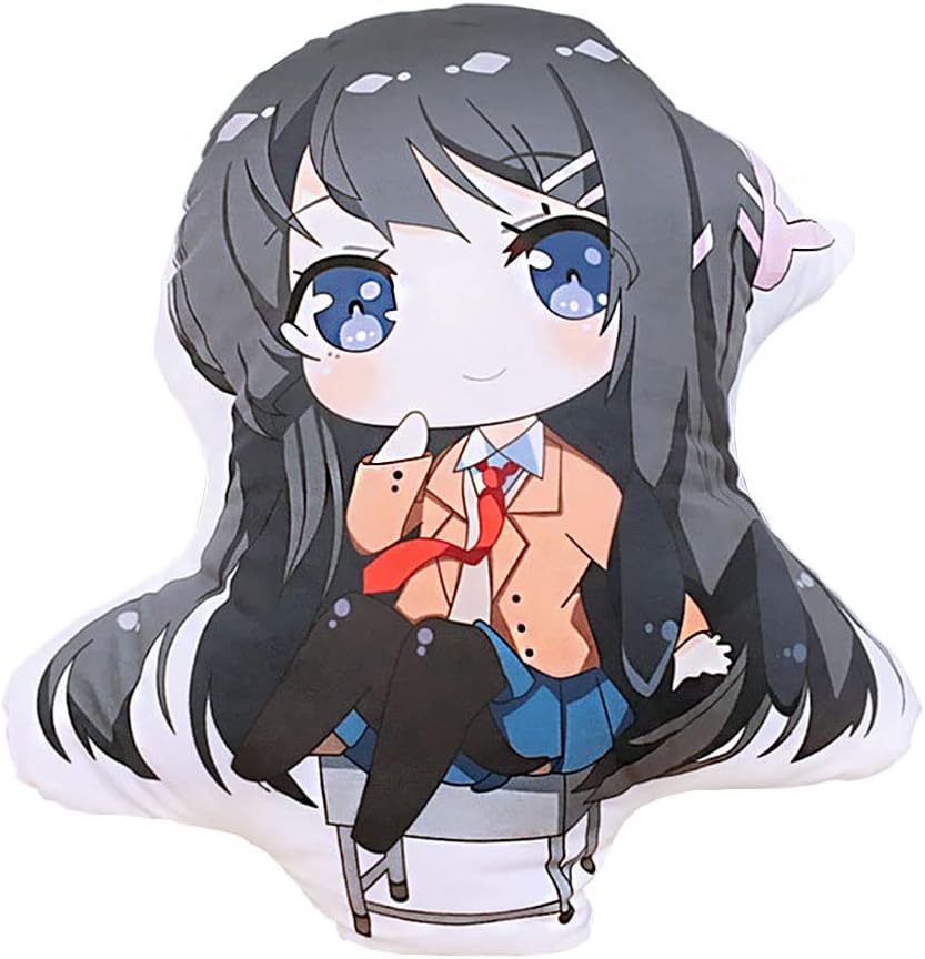 Rascal Does Not Dream Of Bunny Girl Senpai Plush Pillow Sakurajima Mai/Azusagawa Kaede Plush Pillow Anime Double Sided Print Cartoon Pillow Home Decorative