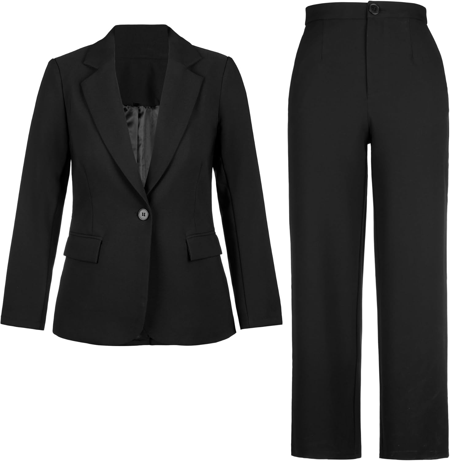 Allegra K Blazer Pant Suits for Women Long Sleeve Blazer Jacket Pants Set Work Business 2 Piece Outfits