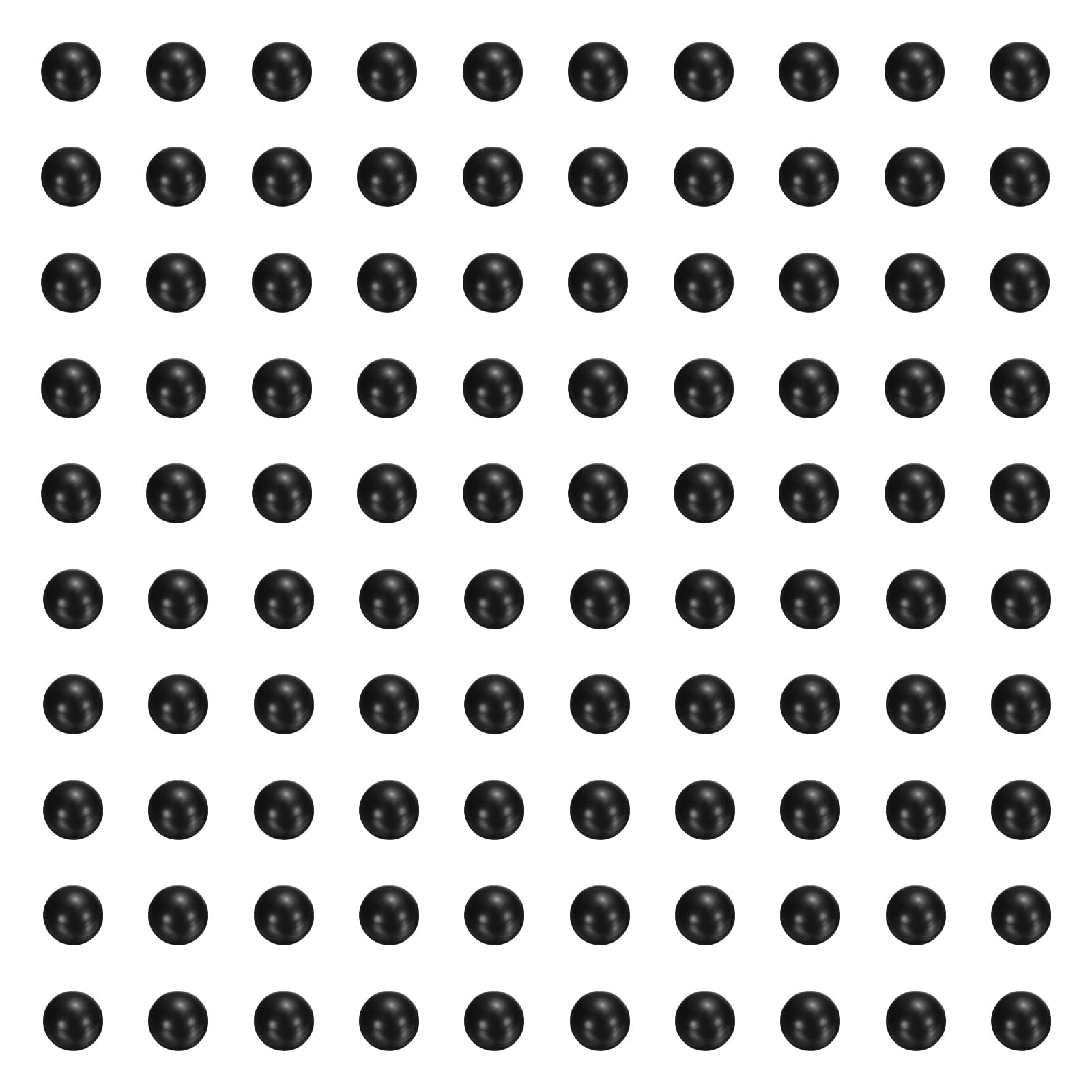 sourcing map POM-Kunststoff-Kugellagerkugeln, 6,35 mm, massive Kunststoffkugeln, G2, Präzisions-Polypropylen-Mini-Kugel, Schwarz, 100 Stück