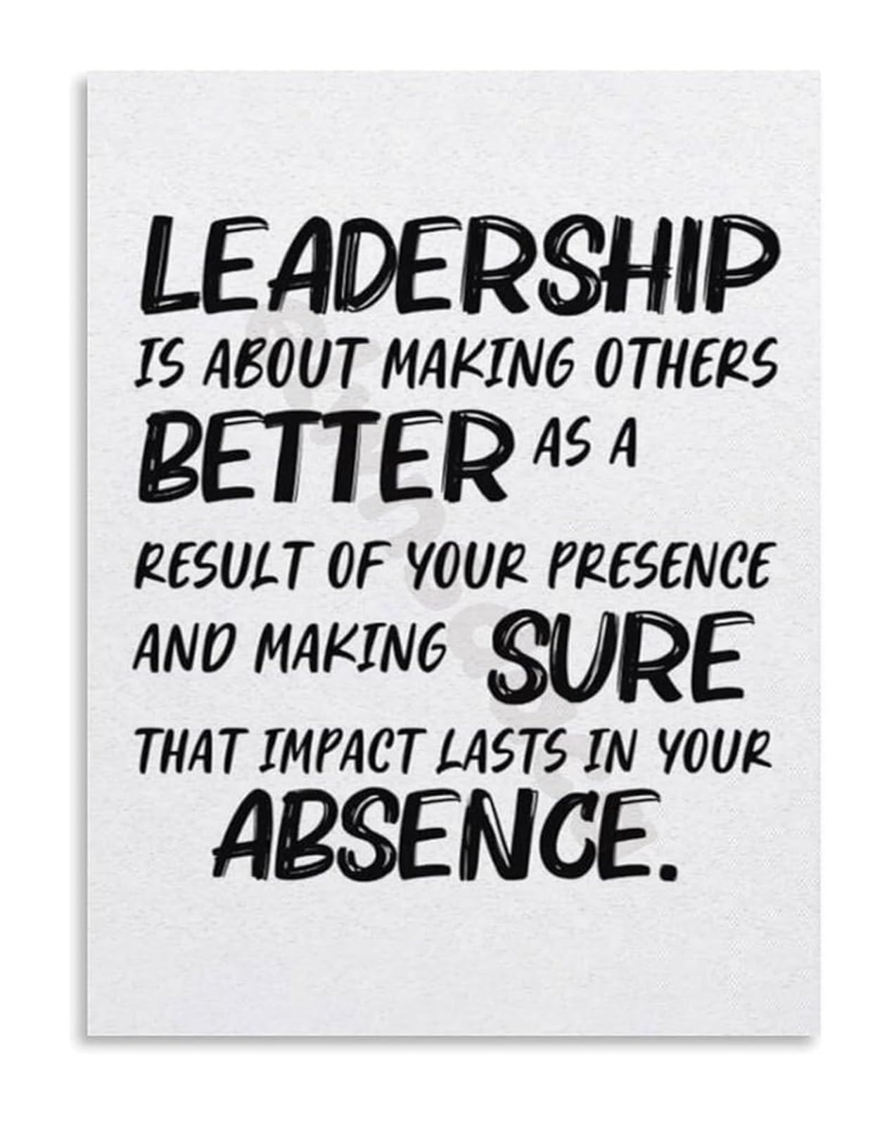 EKFBQBGW Executive Office Decor Leadership Wisdom Quotes Motivational Canvas Wall-Art Poster for Inspiration Unframed,08x12inch(20x30cm)