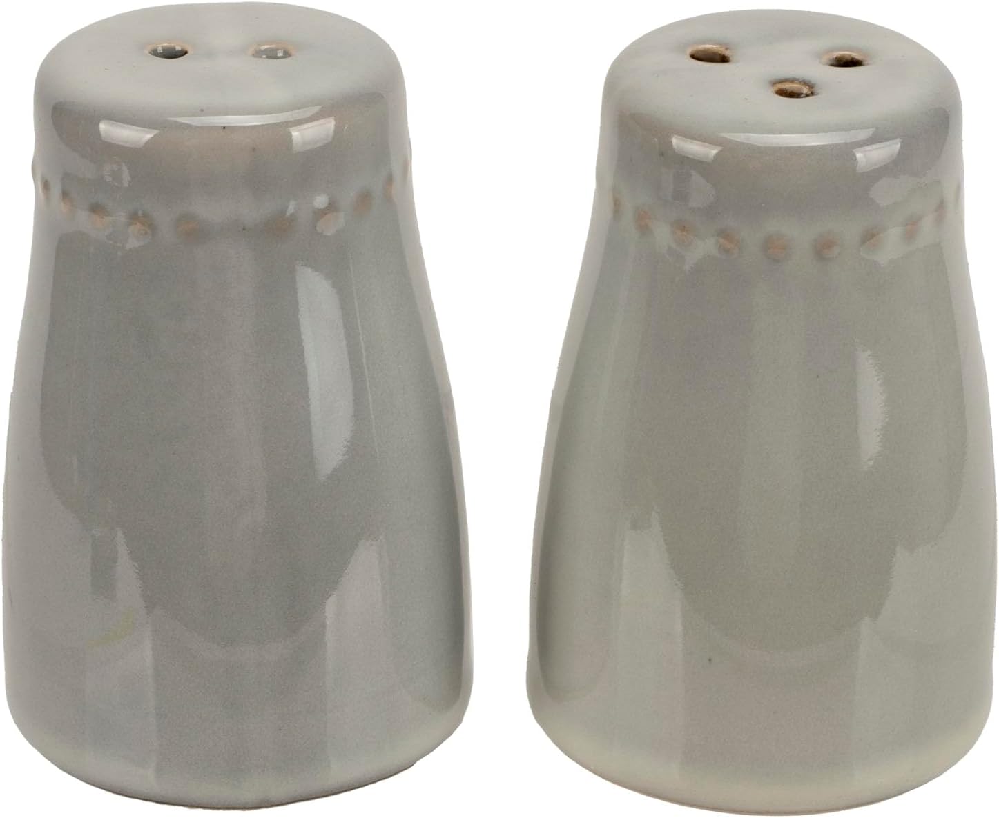 PD Home & Garden Decorative and Functional Kitchen Décor 3 x 2 Inch Ceramic Salt and Pepper Shaker, Set of 2, Grey