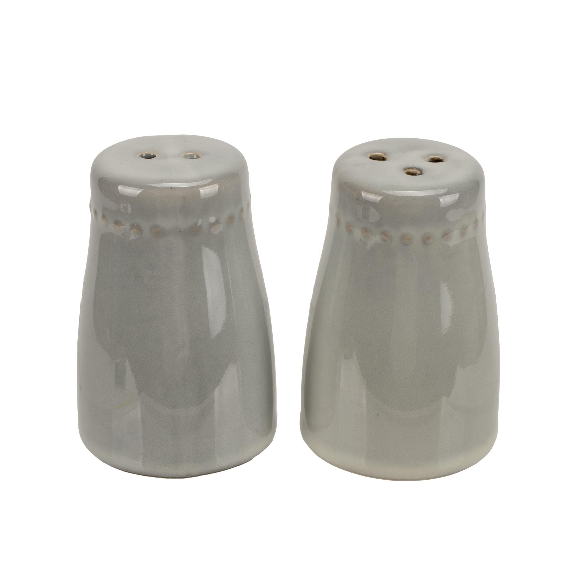 Photo 1 of 100 North PD Home & Garden Decorative and Functional Kitchen Décor 3 x 2 Inch Ceramic Salt and Pepper Shaker, Set of 2, Grey