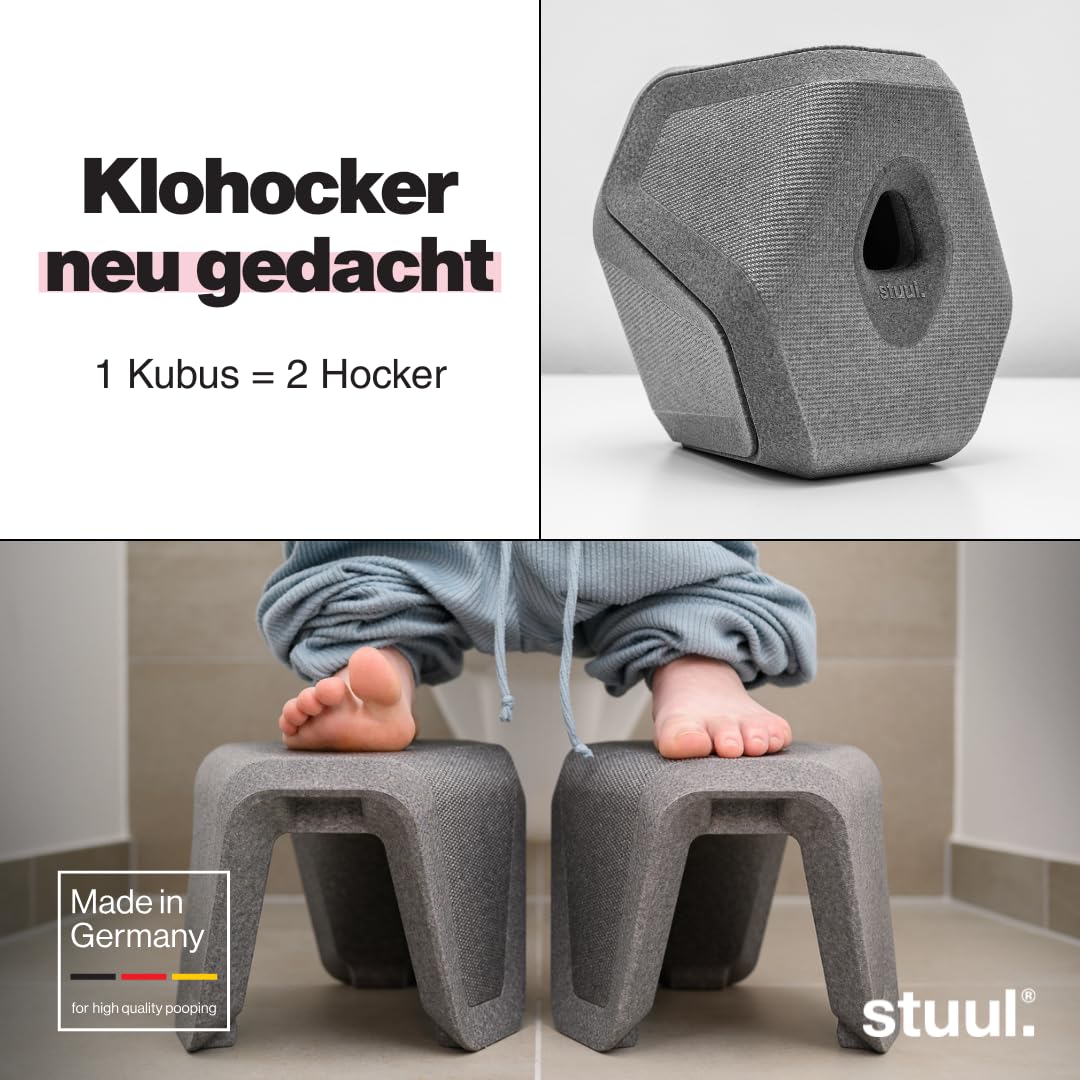 STUUL Toilettenhocker für Erwachsene - natürliche Hilfe bei Verstopfung, Hämorrhoiden & Darmbeschwerden - diskreter, moderner Klohocker - Klo & WC Hocker - Kackhocker für Erwachsene