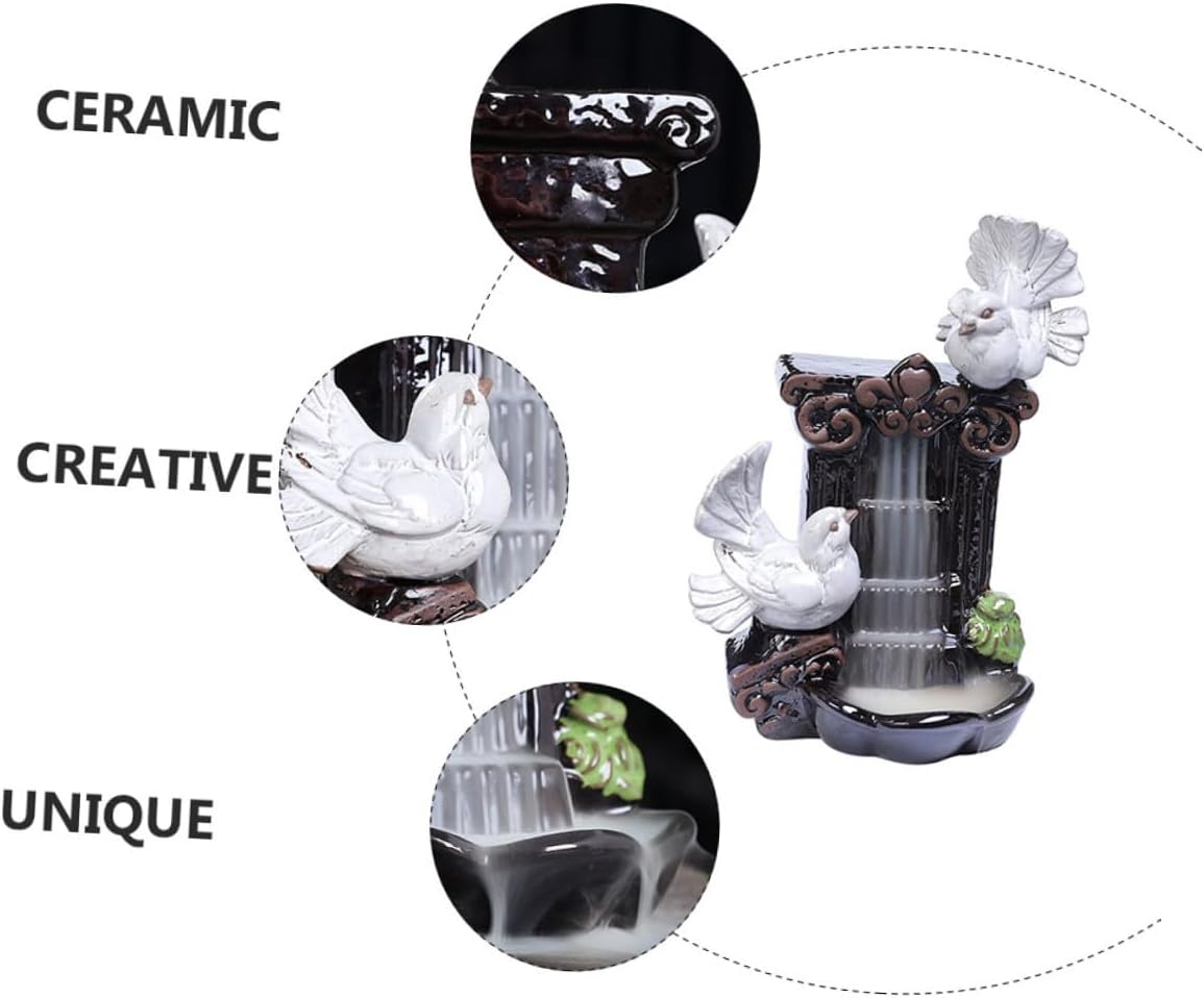 Ceramic Dove Incense Holder Decorative Censer Artistic Aroma Burner Home Office Zen Table Ornament